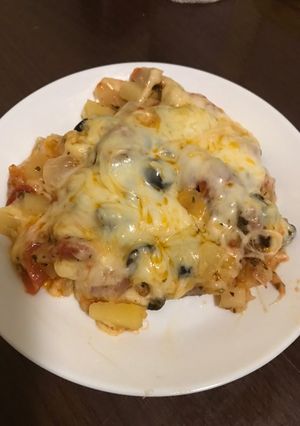 Une photo de Gratin façon pizza à la poile
