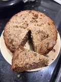 Barley and banana flour cake