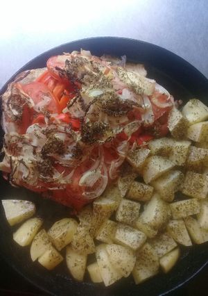 Una foto de Carne al horno con papas