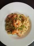 Spaghetti con camarones
