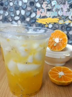 Foto resep Es jeruk kelapa muda
