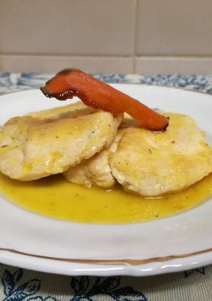 Una foto de Medallones de pollo a la naranja