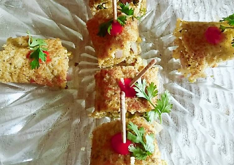 Crispy rice chilla bites