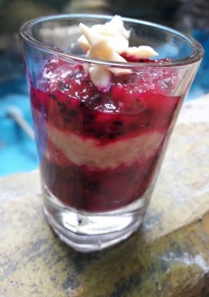 Foto resep Dragon fruit cheese cake 9 mo