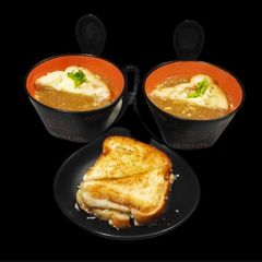 Veg french onion soup A picture of Veg french onion soup.