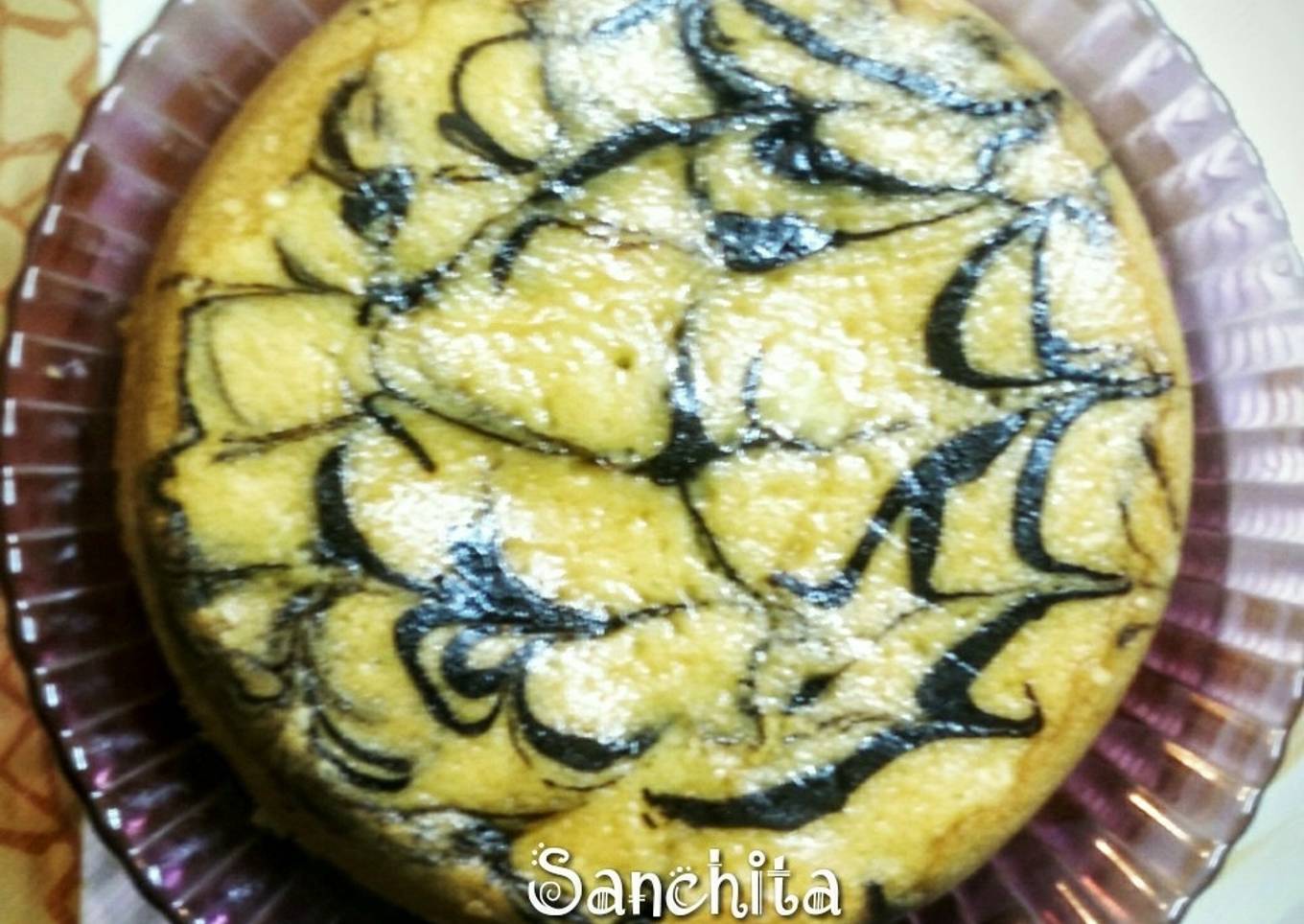 Moist Eggless Marble Cake