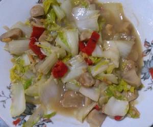 Resep mudah Cah sawi putih jamur merang Yummy Mantul