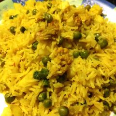 A picture of Rice veggies pulaw.