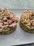 Doble tartar de ensalada de aguacate con salmón o atún al natural