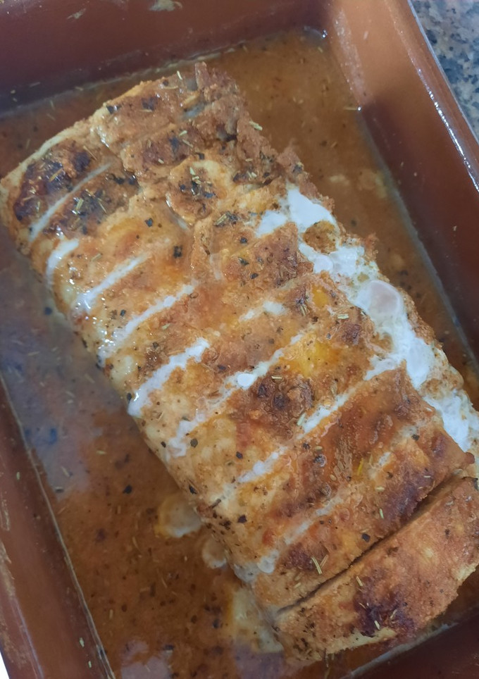 Una foto de Cinta de lomo en salsa al horno