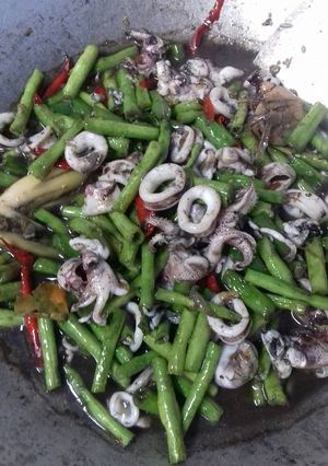 Foto resep Tumis cumi kacang panjang