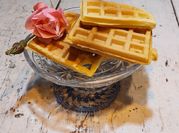 Una foto de waffles veganos