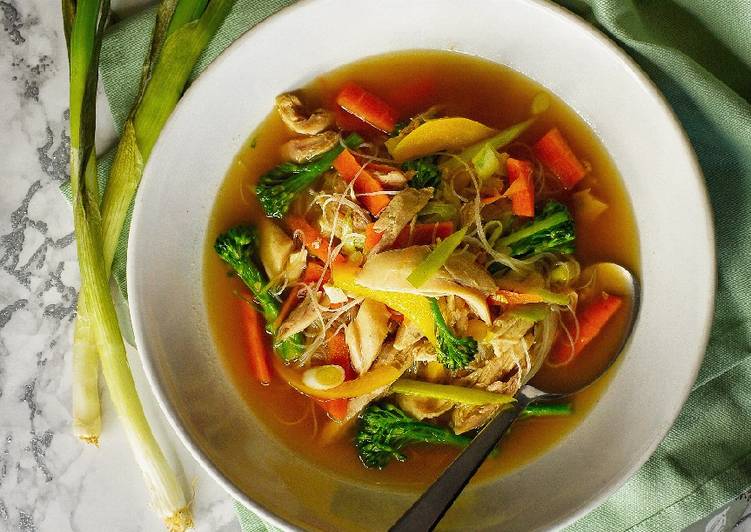 Simple Way to Make Super Quick Homemade Chicken Noodle Soup (Using Chicken Carcass)