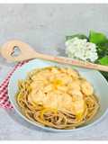 Spaghetti mit Kürbisspaghetti und Chili-Garnelen