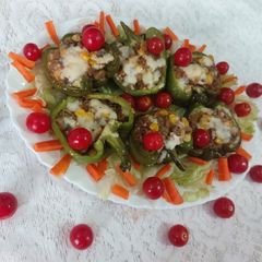 A picture of Stuffed capsicum/ bell pepper.