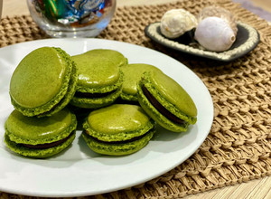 ｜甜點｜抹茶 x 巧克力馬卡龍French Macaron 的食譜成品照片