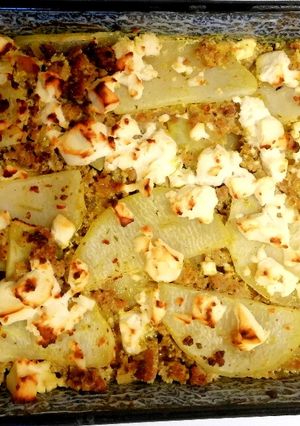 Tejszínes-fetás rakott karalábé recept fotója