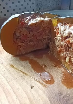 Una foto de Zapallo cabutia relleno