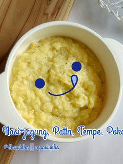 Foto resep Mpasi 6 bulan 4 bintang Nasi+Jagung Patin Tempe Pokcoy