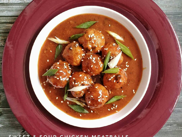 Cara Memasak Sweet &amp;amp; sour chicken meatballs bola2 daging ayam asam manis Enak Terbaru