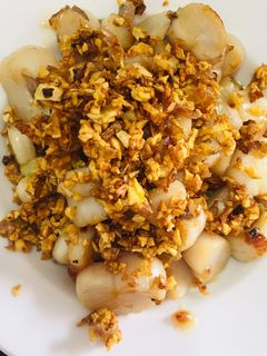 Hình của món Cồi sò điệp xào bơ tỏi.