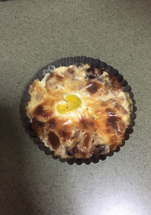 A picture of Cheese tuna egg bake.