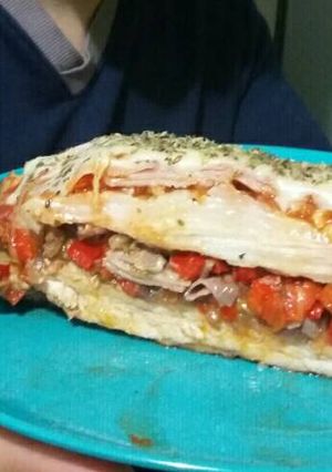Una foto de Libro de matambre a la pizza