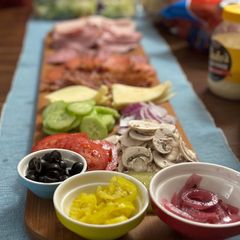 A picture of Subway at home/ sub board.