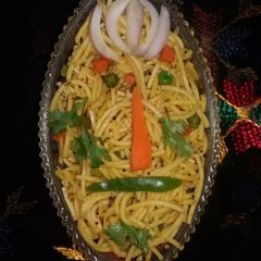 A picture of Yellow Masala Noodles.