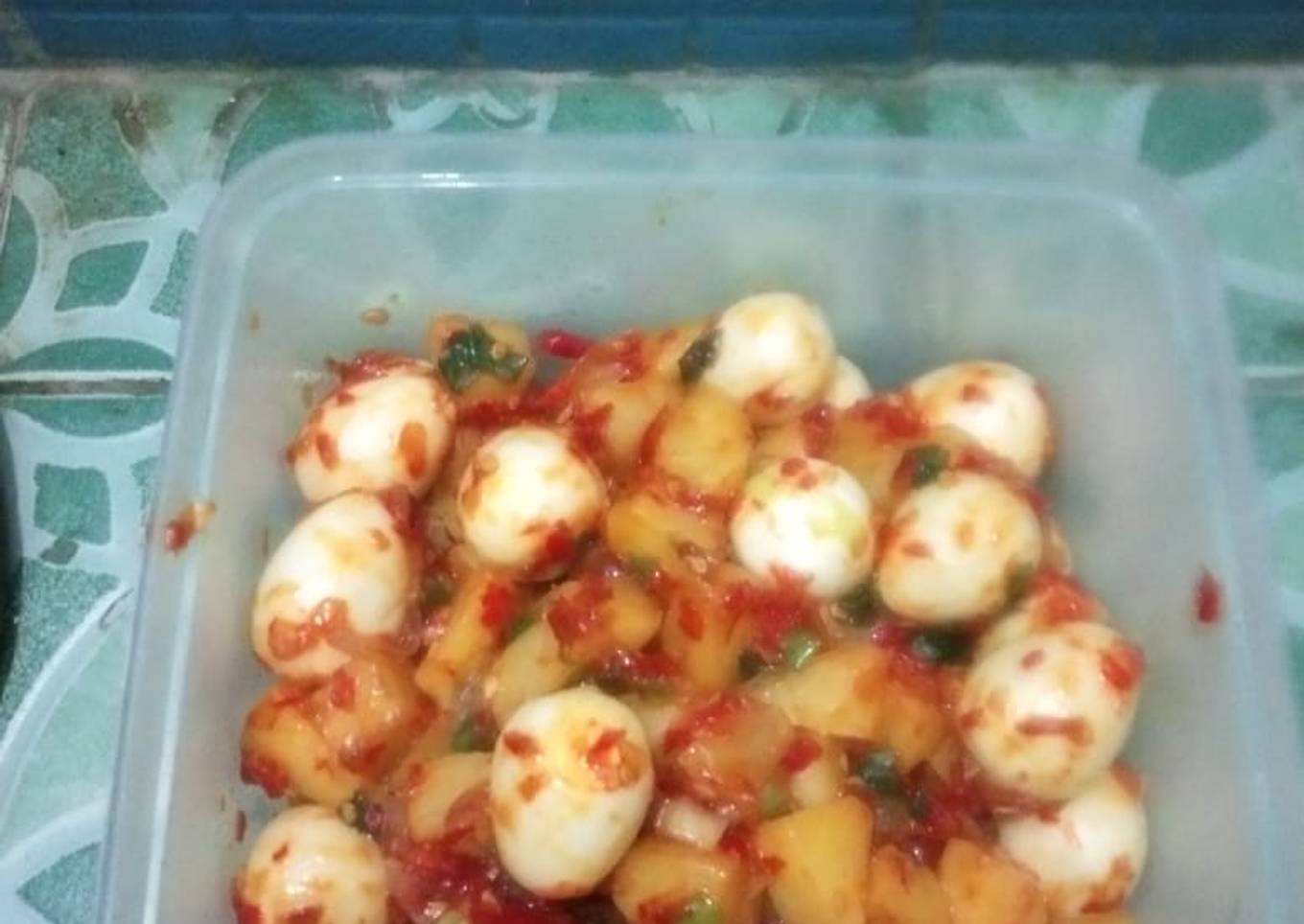Kentang + Telor Puyuh Balado (mudah)