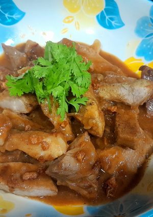 Hình của món Thịt rim sate mặn ngọt.