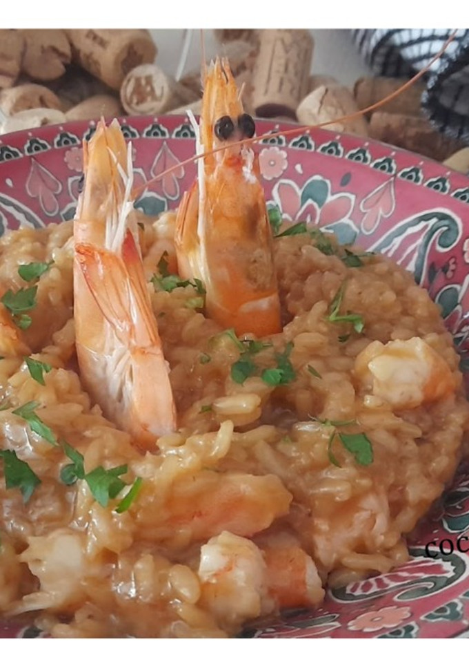 Una foto de Risotto de gambas