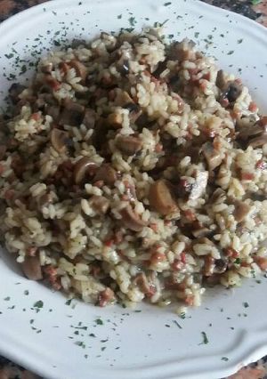 Foto principal de Risotto de champiñones con jamón