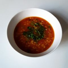 A picture of Red lentils soup.