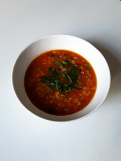 A picture of Red lentils soup.