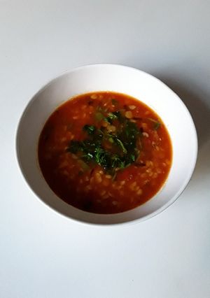 A picture of Red lentils soup.