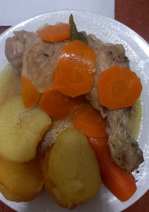 Una foto de Pollo al coñac