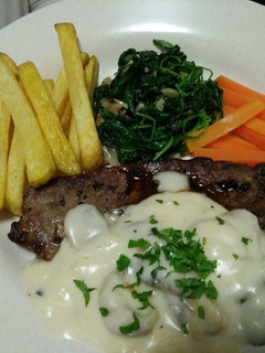 Foto resep Rib eye Steak with Mushroom Sauce