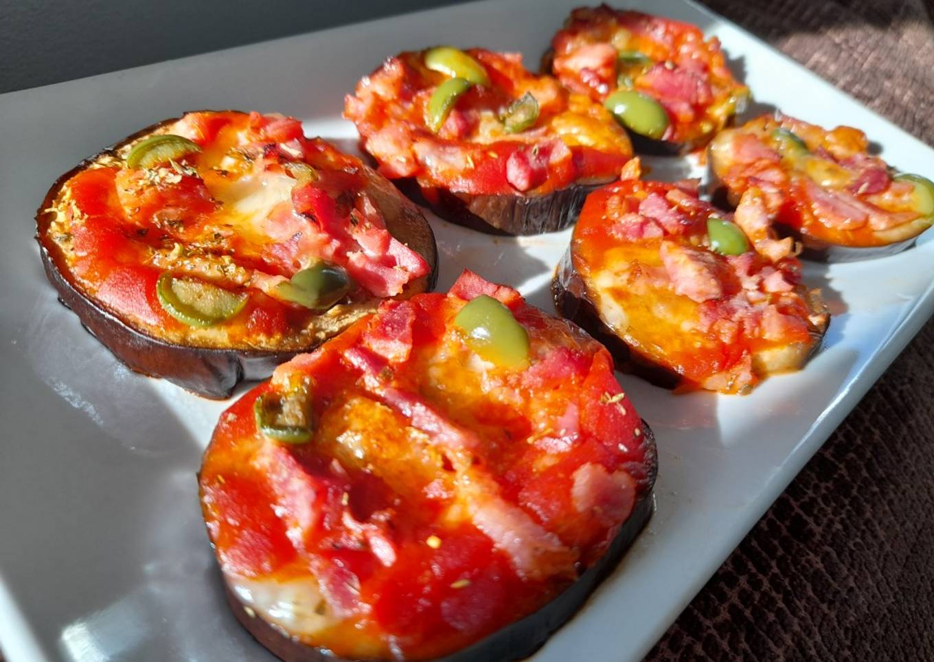 Berenjenas tipo Pizza Margarita🍆🍕