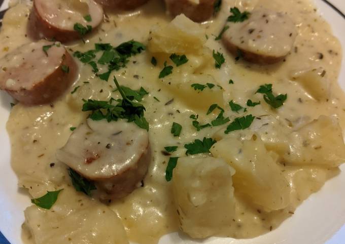 Recipe of Fancy Kielbasa and potatoes in white wine sauce instant pot ip for Healthy Recipe