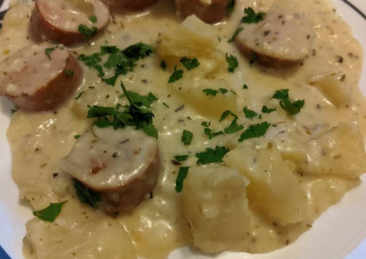Kielbasa and potatoes in white wine sauce instant pot ip Kielbasa and potatoes in white wine sauce instant pot ip