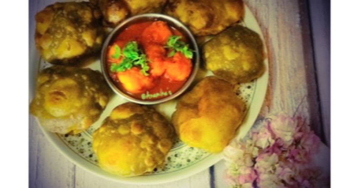 Bengali Green Peas Puri/Motorshutir Kochuri with Dum Aloo/Aloo’ Recipe