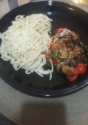 Una foto de Alambre gratinado vegetariano