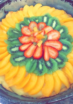 Una foto de Tarta de frutas 🍑 🥝 🍓