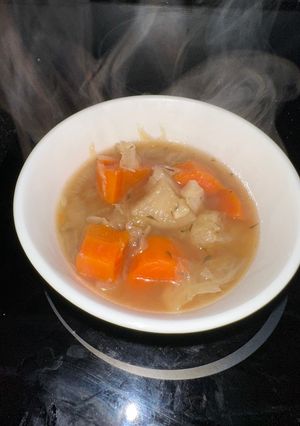 A picture of Chunky Veg Soup (can with Veg or Chicken Stock depending on Vegetarian) Great for DIETS 👅🥰.