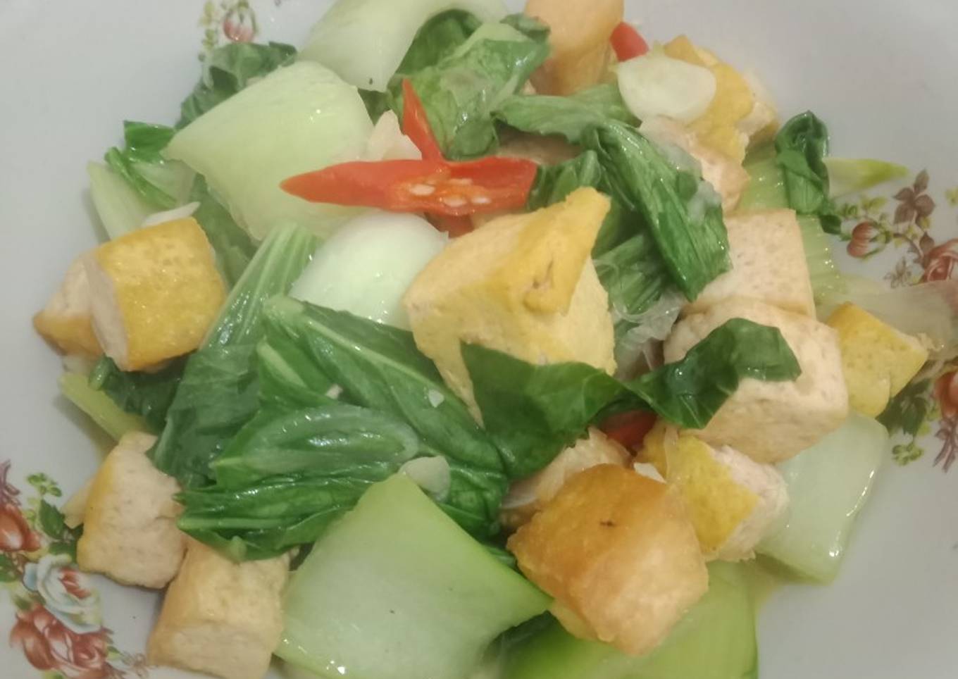 Tumis Pokcoy Tahu simple