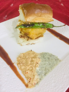 A picture of Batata Vada Pav.