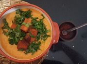 Una foto de crema de garbanzos