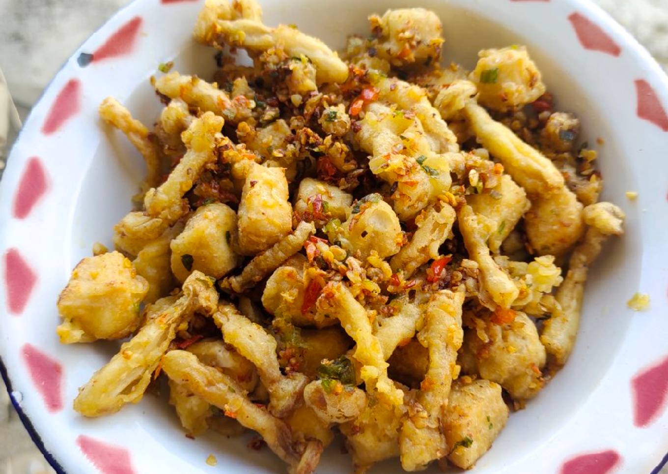 Jamur shimeji & tahu cabe garam