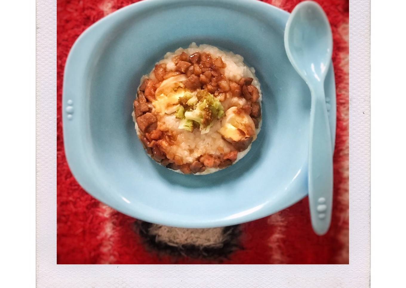 Nasi tim ayam brokoli Mpasi 11+